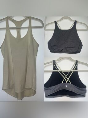 Lululemon  Tank & Charcoal Sports Bra Set 6